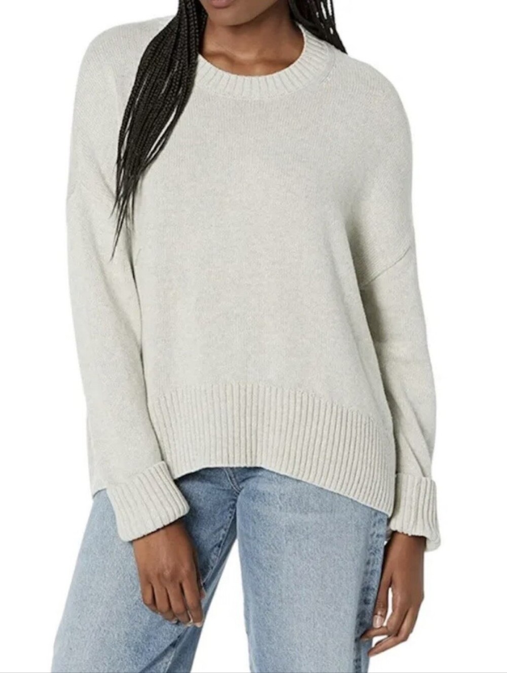 NEW Daily Ritual 100% Cotton Boxy Crewneck Pullover Sweater Oatmeal Size XXL